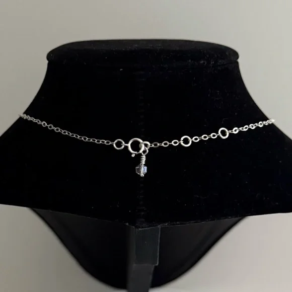 Sterling Silver Mother of Pearl Coin Pendant Necklace - Picture 6 of 8